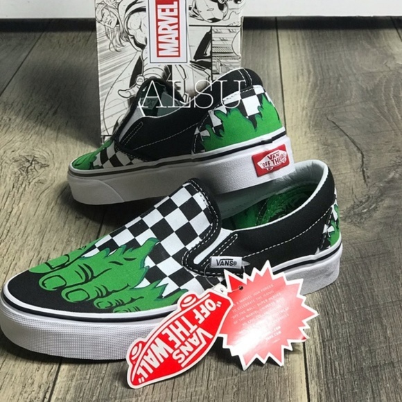 NWT VANS&Marvel Slip On Hulk Checkerboard W AUTHEN - Picture 6 of 8